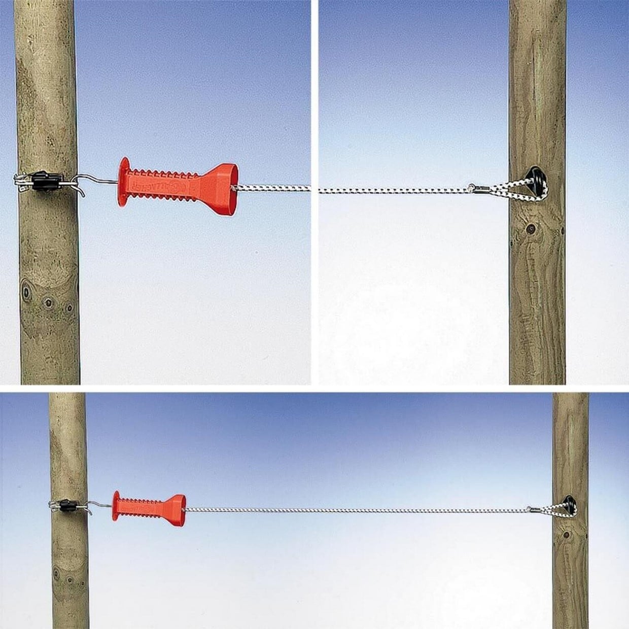 Doorgangsset elastisch koord Wit – 3-6mtr - Afbeelding 2