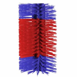 Kerbl koeborstel/veeborstel halfrond rood/blauw