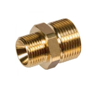 Messing nippel 2x buitendraad M22x1.5 - 3/8"