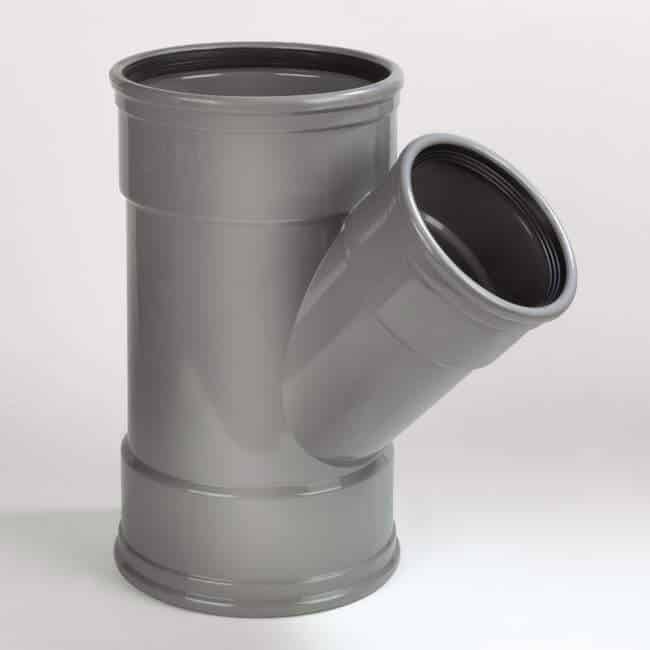 PVC T-stuk 45° 3x mof – 110mm