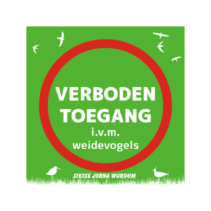 Bordje verboden toegang ivm weidevogels