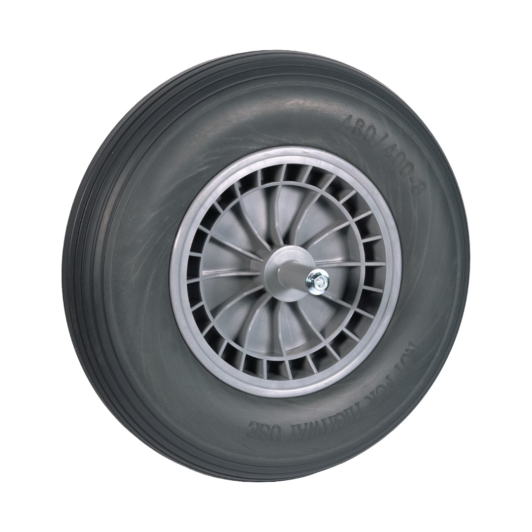 Kruiwagenwiel (anti-lek, kunststof velg) 400x8 - aslengte 20cm