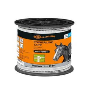 Gallagher PowerLine lint 200mtr / 20mm wit
